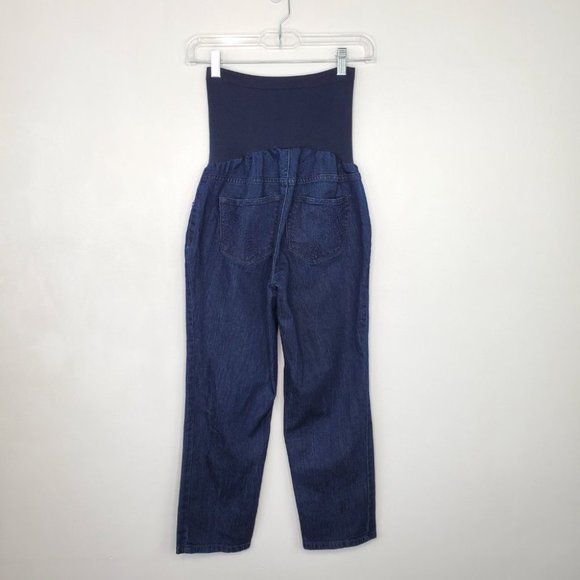 Oh Baby by Motherhood Maternity Crop Denim Jeans Secret Fit Belly Panel M (8-10) - Picture 4 of 11